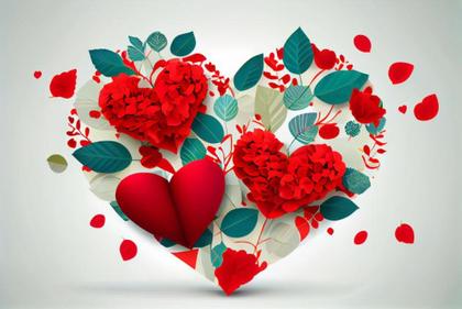 Valentines Day Floral Heart