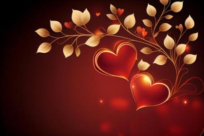 Floral Valentine Heart Background