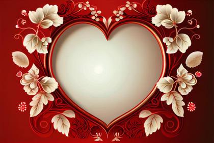 Valentines Day Floral Heart Background