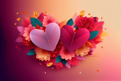 Floral Hearts Valentine Day