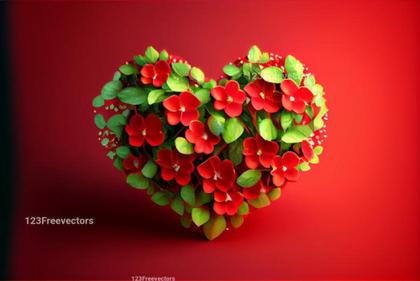 Valentines Day Background Heart Shaped Flowers