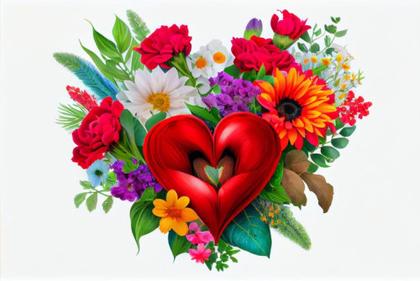 Celebrating Love with Heart-Shaped Bouquets