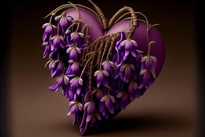 Bellflower Flowers Valentines Heart Love Background
