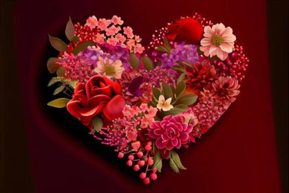 Heart Shaped Flower Background
