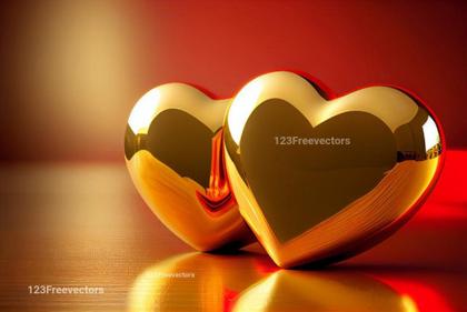 Valentines Day Golden Heart Background