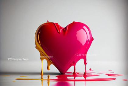 Colorful Paint Love Heart Shape