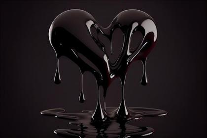 Heart Dripping Black Paint