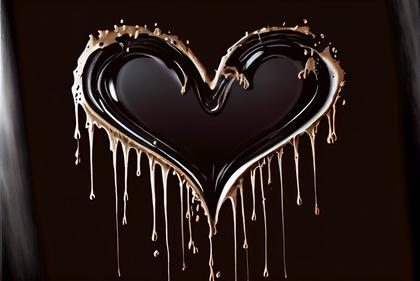 Heart Dripping Black Paint