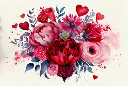 Valentines Background Watercolor