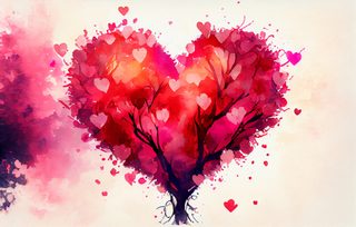 Valentines Day Watercolor Background