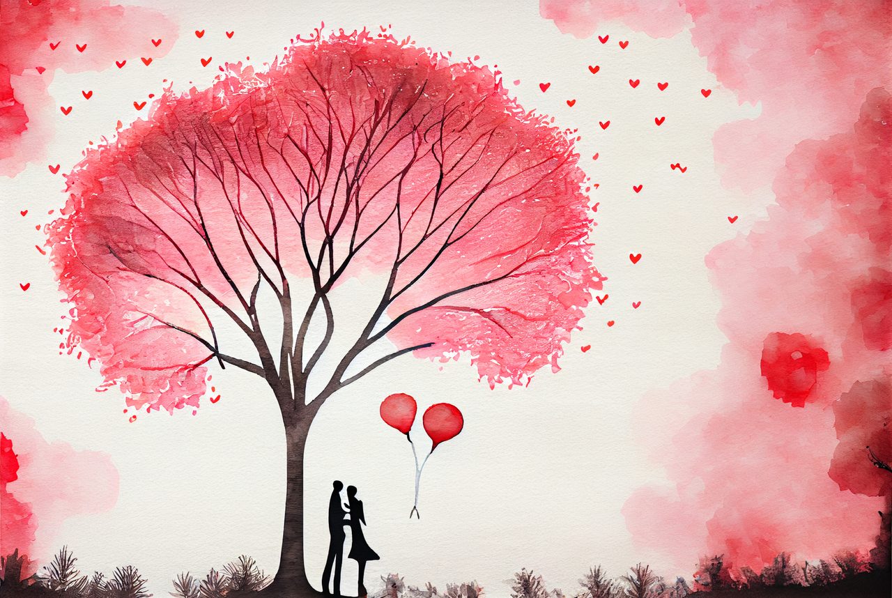 Valentines Watercolor Background