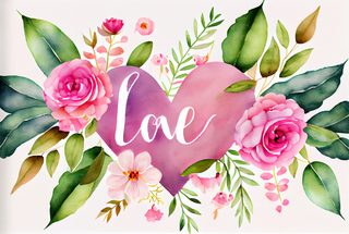 Valentines Background Watercolor