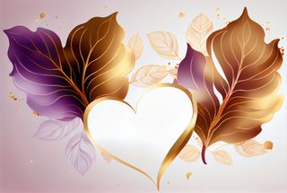 Valentines Day Background with Watercolor Golden Heart