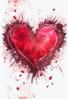 Valentines Day Heart Watercolor Background