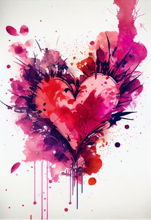 Valentine Heart Watercolor Background