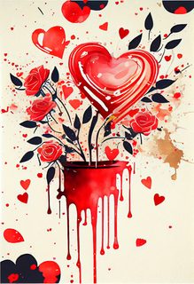 Valentines Day Watercolor Background