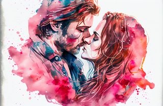 Valentines Day Watercolor Background