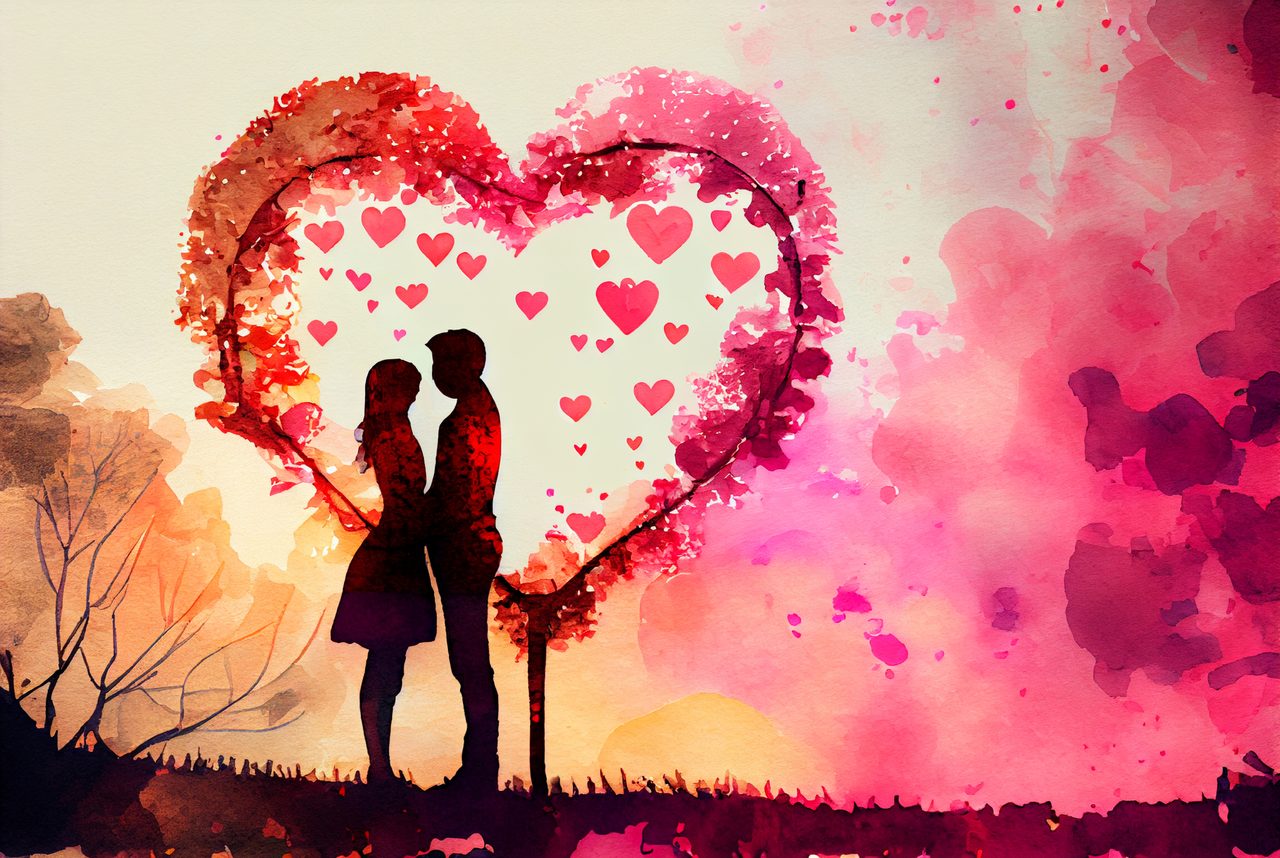 Valentines Background Watercolor
