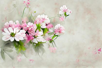 Blooming Elegance: Pink and White Flower Illustrations for Special Moments