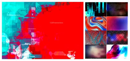Vibrant Fusion: A Creative Collection of Red and Blue Designs