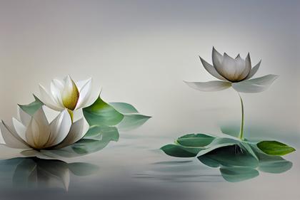 Lotus Flower on Grey Background
