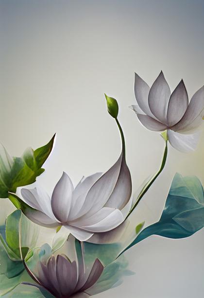 Lotus Flower on Grey Background