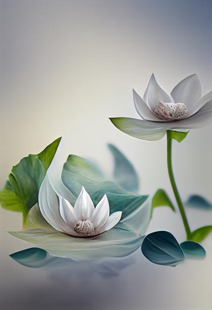 Lotus Flower on Grey Background Image