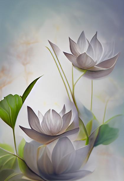 Lotus Flower on Grey Background