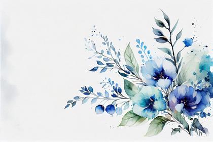 Free Download Watercolor Blue Flower Background Image