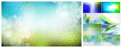 A Creative Collection of Blue Green and White Background Designs
