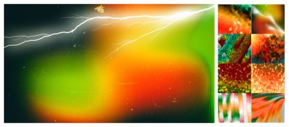 Creative Collection: Vibrant Red Green and Orange Designs