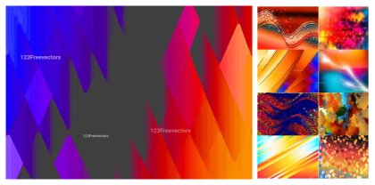 Vibrant Collection of Abstract Red Orange and Blue Designs