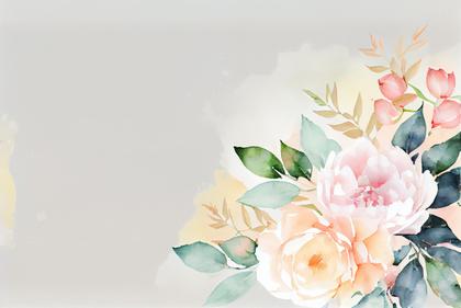 Watercolor Pastel Flower Card Background