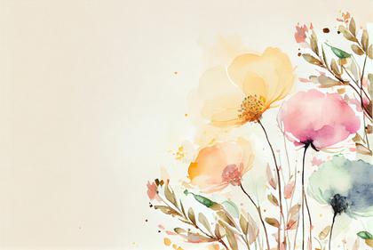 Elegance in Every Brush Stroke: 31 Watercolor Pastel Flower Card Backgrounds