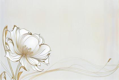 Gold Line Art Flower Background