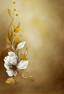Minimalist White Flower Illustration on a Soft Golden Gradient Background