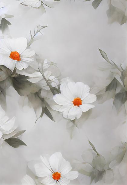 Orange and White Flower Card Background Image