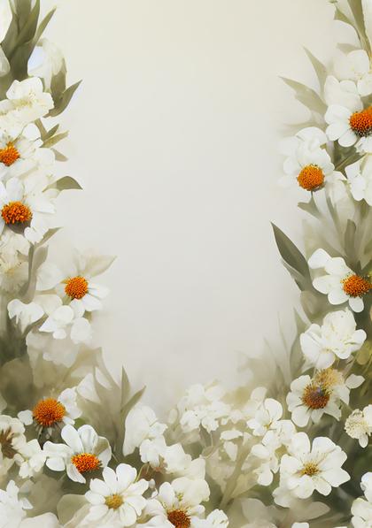 Orange and White Flower Card Background Image