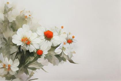 Orange and White Flower Card Background Image