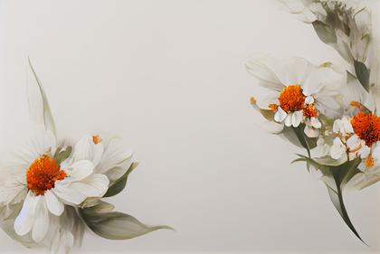 Orange and White Flower Card Background