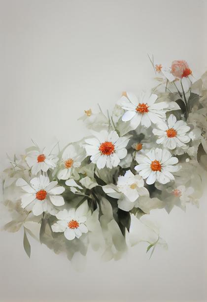 Orange and White Flower Card Background Image