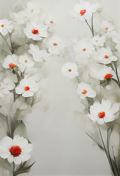 Orange and White Flower Card Background