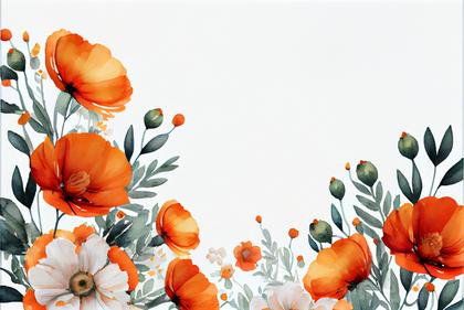 Crafting Moments: 18 Watercolor Orange Flower Card Backgrounds