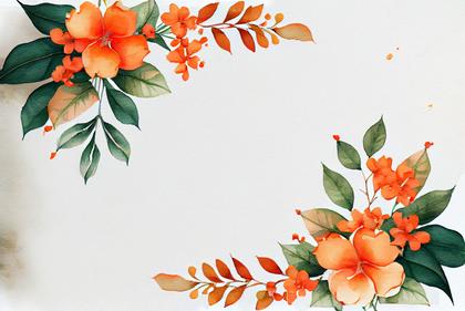 Crafting Moments: 18 Watercolor Orange Flower Card Backgrounds