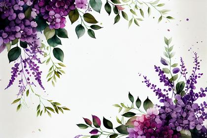 Free Download Watercolor Purple Flower Card Background Image