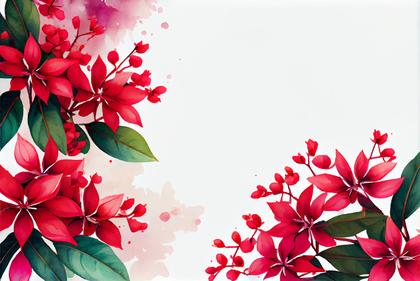Free Download Watercolor Red Flower Card Background