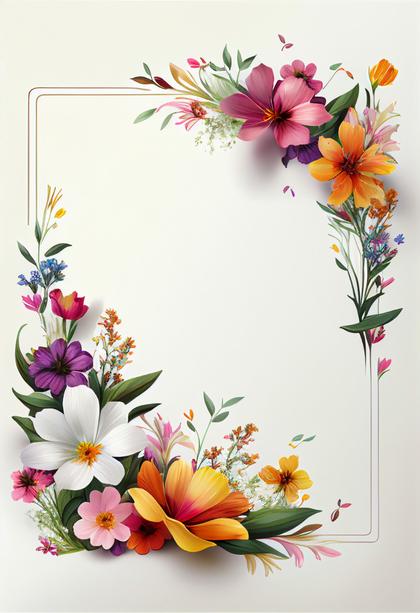Free Download Colorful Flower Frame