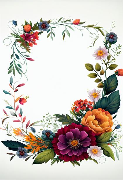 Free Download Colorful Flower Frame