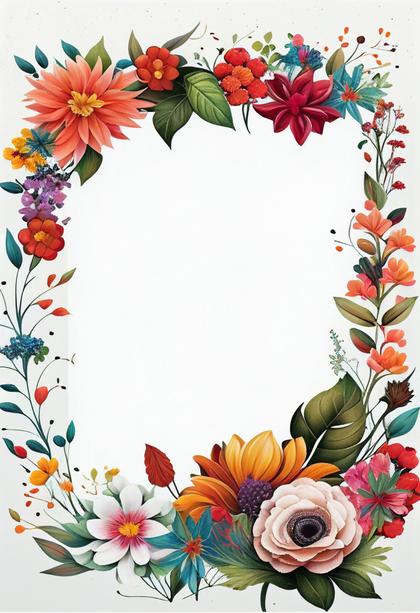 Free Download Colorful Flower Frame Design