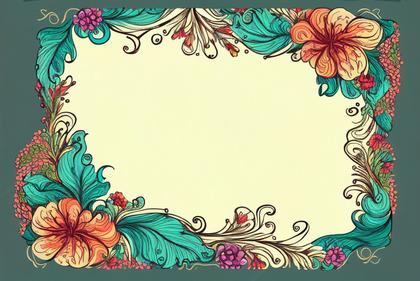 Hand Drawn Colorful Flower Frame Design